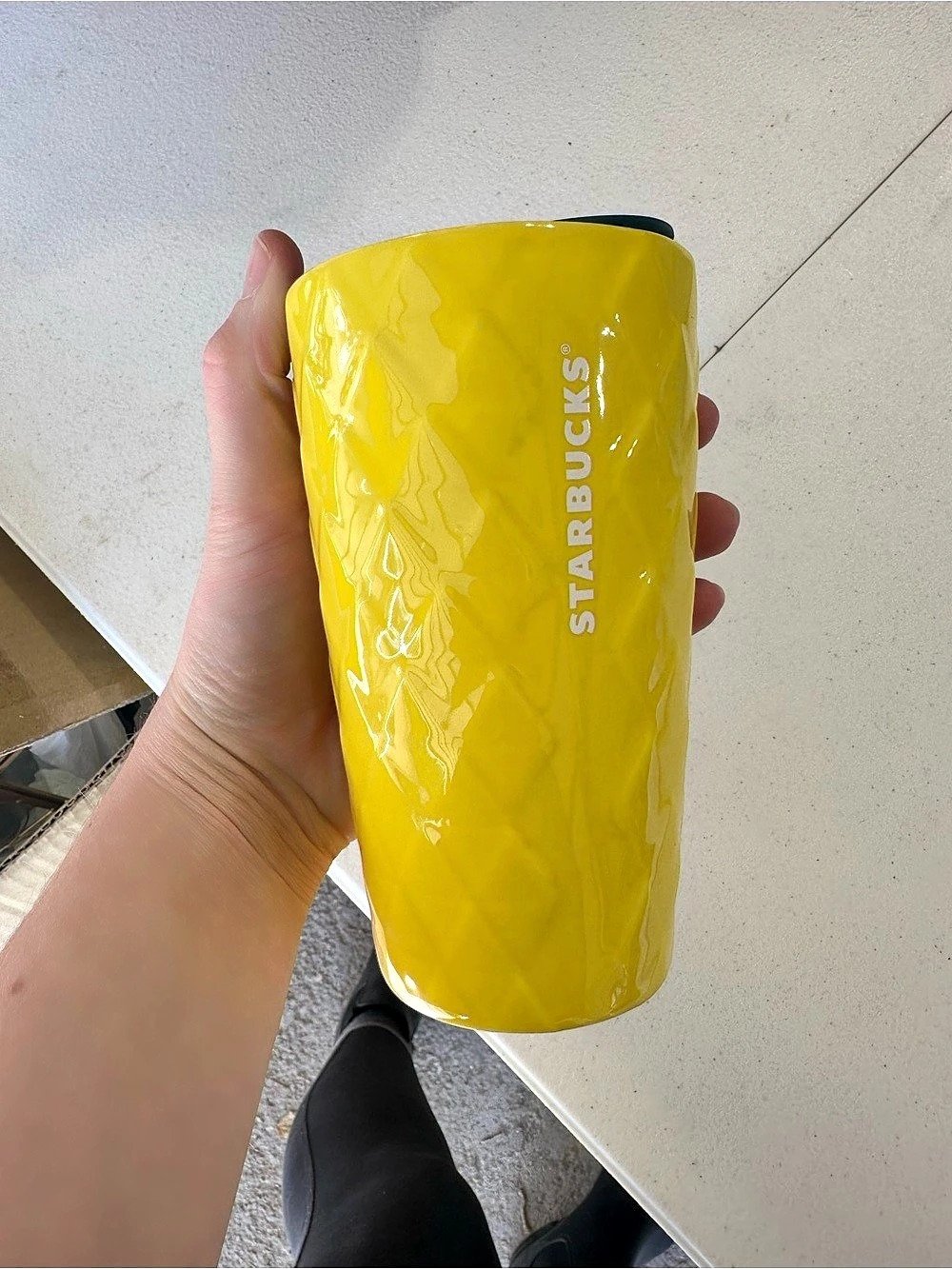 Starbucks Geometric Yellow Ceramic Tumbler